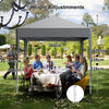 2X2m Pop-up Gazebo Marquee Canopy Outdoor Garden Wedding Tent Black/Grey/Blue