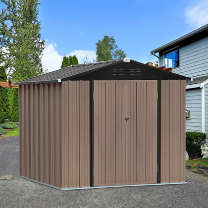 6FT*8FT Garden Sheds Shed House Large Tool Storage Steel Outdoor Patio Oganizer