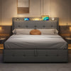 5ft King Size Ottoman Lift Up Bed Frame Upholstered Bed with Headboard Storage