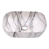 Bathroom Basin Sink Sit-on Flat Mounted Vessel Countertop Marble Effect w/ Waste