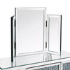 Glass Mirrored Dressing Table Makeup Vanity Desk Bedroom w/ Drawer&Mirror&Stool