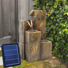 Solar Power Garden Water Feature Fountain LED Light Outdoor Cascading 27X28X48cm