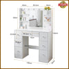 White Dressing Table with LED Mirror Modern Makeup Desk Vanity Table Set Bedroom