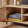 Rattan TV Unit Cabinet Stand Wood Effect 2 Door Storage Shelves | VonHaus