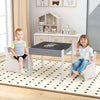 4-in-1 Kids Table and Chair Set Children Wooden Activity Storage Table