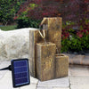 Solar Power Garden Water Feature Fountain LED Light Outdoor Cascading 27X28X48cm