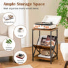 Record Holder Shelf 3-Tier Record Player Stand w/ V-Shaped Magazine Holder