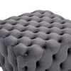 Square Grey Extra Chesterfield Ottoman Coffee Table Pouffe Seat Footstool Velvet
