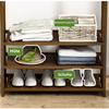 Open Wardrobe Wooden Clothes Rail Rack w/ Bottom&Top Shelf Garment Stand Corner