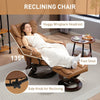 Swivel Recliner Chair with Footstool, PU Leather Manual Recliner Armchair, Brown