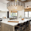 Dimmable Crystal Chandelier Ceiling Light Hanging Pendant Lamp Dining Room