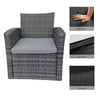 4 Seater Sofa Set Rattan Garden Furniture Grey Outdoor Patio Lounge Coffee Table