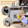 Toddler Wooden Toy Set Kitchen Accessory Playset w/ Ice Maker-Brown