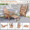 Folding Adirondack Chair Fire Pit Chair with Adjustable Backrest Brown