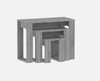 Nesting Coffee Tables Set of 3 Wooden Nest Side End Light Grey Living Room Table