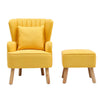 Scallop Stripe Back Armchair Wing Back Chair Fireside Sofa & Footstool & Pillow
