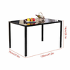 5Pcs Dining Set Rectangle Glass Dining Table+ 2/4 Dining Chairs Home