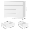 Chest of Drawers 5 Drawer 1 Door Storage Cabinet Modern Bedroom Sideboard