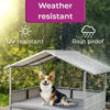 Rattan Dog House Extendable Outdoor Wicker Water-Resistant Roof Dog Pets Bed