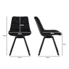 4xBlack 360° Swivel Dining Chairs Velvet Padded Seat Dining Room Kitchen