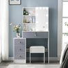 Modern Dressing Table Vanity Set with LED Mirror Cabinet Stool 4 Drawers Gift UK