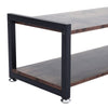 Industrial Rustic Wood TV Media Stand 2 Tier Entertainment Table w/ Metal Legs