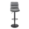 2pcs Bar Stools Faux Leather Padded Seat Stools Metal Base Barstools Grey/Brown