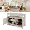 Drink Bar Cabinet Modern Sideboard Wine Rack Cupboard Bottle Storage Unit Grey