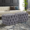 50/70/100cm Velvet Coffee Table Footstool Button Ottoman Pouffe Bench Seat