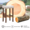 Set of 2 Saddle Bar Stools Backless Counter Stool W/ Upholstered Sponge Cushion
