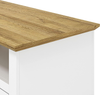 Coffee Table 2 Drawer Storage Rectangular Living Room Cabinet Wood Metal White