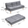 Modern Linen Grey Upholstered 3 Seater Sofa Bed Recliner Sofabed Sleeper Sofas