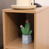Slim Tall Bedside Table Cabinet with Drawer & Storage Space for Bedroom