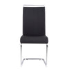 Dining Chairs Set of 4 Black PU Cantilever Chairs with High Back and Chrome Legs