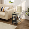 Nightstand End Table Bedside Table with Storage Bag USB Ports Charging Station