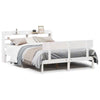 Bed Frame with Headboard White 160x200 Solid Wood Pine K7W5