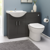 550mm Gloss Grey Vanity Unit & Basin + 500mm WC Toilet Unit Set Bathroom