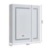 LED Mirror Cabinet with Clock Shaver Socket Demister Bathroom Storage Cupboard