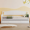Day Bed Single Bed with Pull Out Trundle Guest Bed Underbed In White Pine Wood