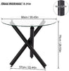 90cm Clear Tempered Glass Dining Table Home Furniture Cafe Lounge Recept Table