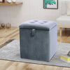 Cube Ottoman Stool Sofa Side Footstool Kids Toys Storage Box Chair Padded Seat