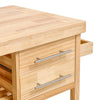 Solid Wood Kitchen Trolley Serving Cart Island Organizer Rolling Wheels 2-Drawer