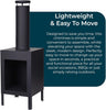 Chiminea for Garden & Patio Outdoor Square Fire Wood Burner Heater Black Classic