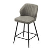 2 Pcs PU Bar Stools Kitchen Chair Seat Height 66cm Brown Beige grey