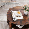 2-Tier Round Coffee Table 74cm Tea Cocktail Table w/ Storage-Coffee
