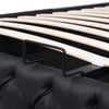 LED Bed Frame Faux Leather Gas Lift Up Ottoman Storage Bed 4ft6 Double Bed Black