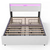 STORAGE UPHOLSTERED BED FRAME 4FT6 DOUBLE WITH USB PORT & LED LIGHT,4 DRAWER
