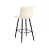 Set of 2 Velvet Chairs High Back Bar Stools Footrest Backrest Metal Legs Pub
