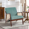 Wooden Frame Accent Armchair Corduroy/Linen Upholstered Padded Single Sofa Chair
