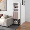Sturdy Metal Support Slim Cupboard Tall Kitchen Storage Cabinet-White